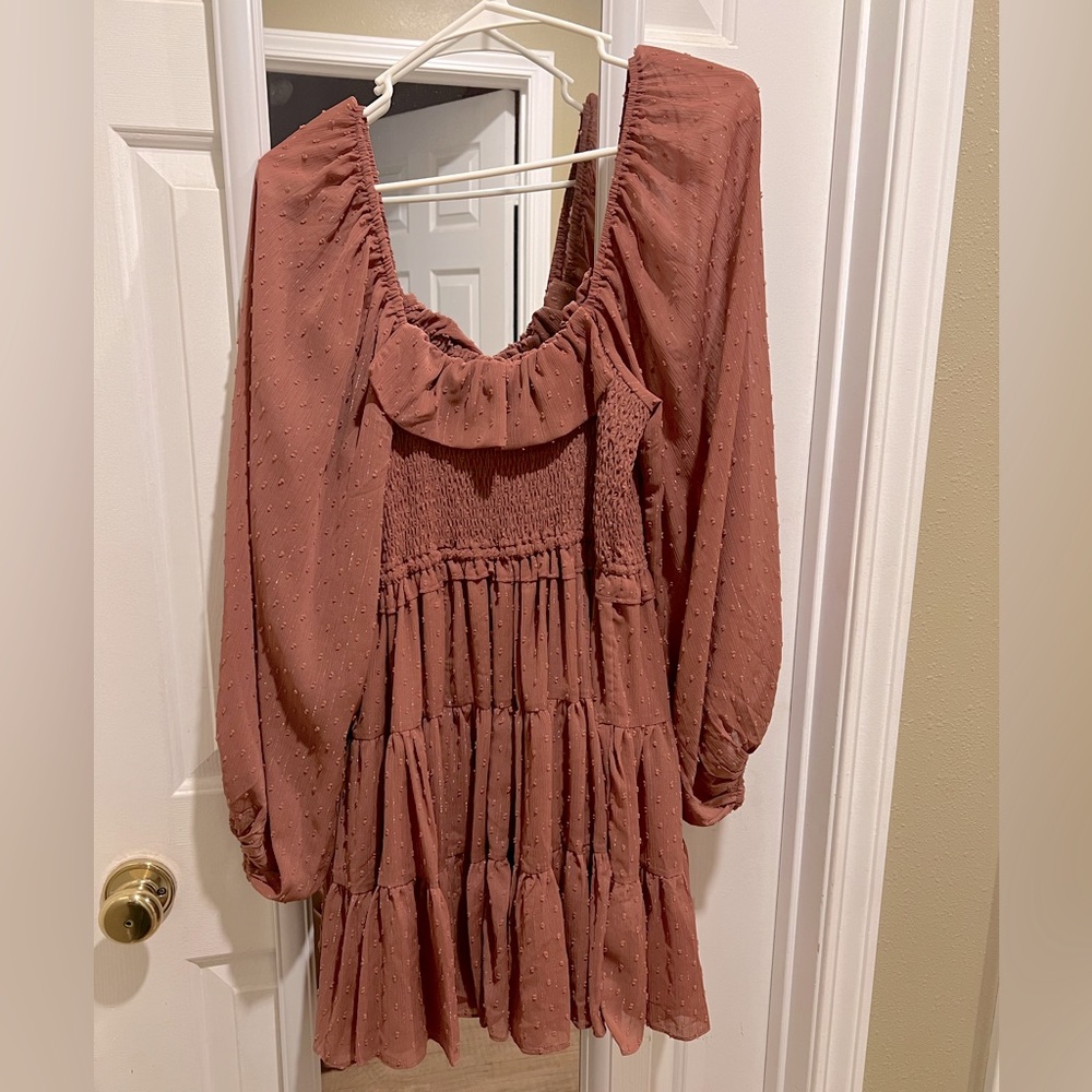 Long Sleeve Short Flowy Dress